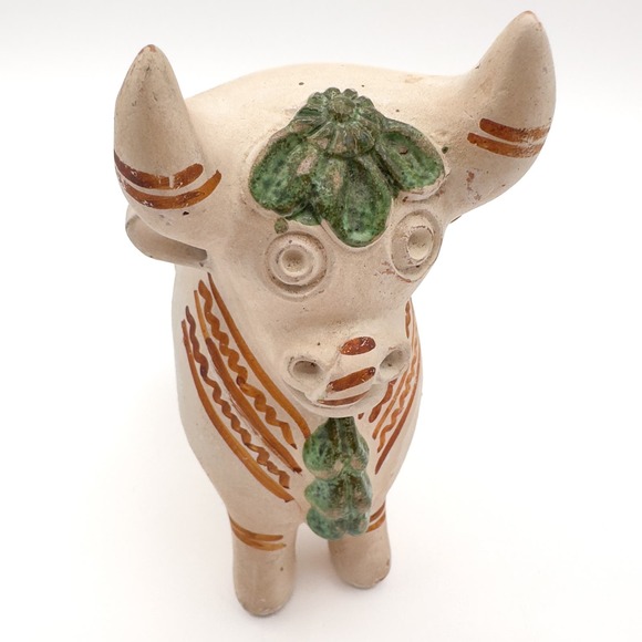 Peruvian Pottery Bull Torito de Pucara Terracotta Sculpture Figurine Vintage - Picture 12 of 13